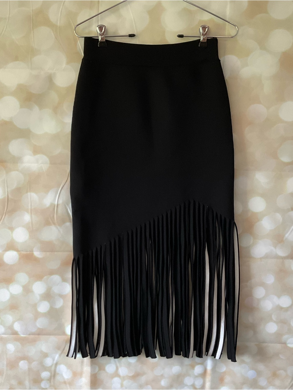 Cushnie Et Ochs Black And White Fringe Skirt